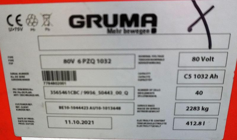 GRUMA 80 Volt 6 PzQ 1032 Ah - Akumulators: foto 5 GRUMA 80 Volt 6 PzQ 1032 Ah - Akumulators: foto 5