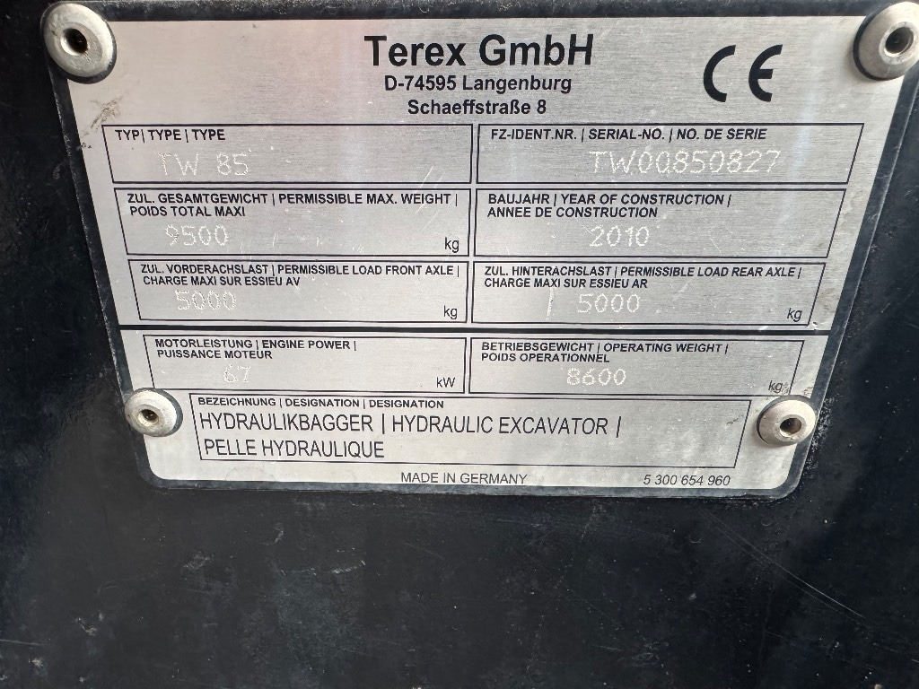 Terex TW 85 - Riteņu ekskavators: foto 3 Terex TW 85 - Riteņu ekskavators: foto 3