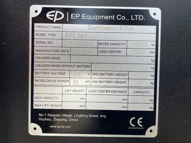 EP EFL 181 - Elektroiekrāvējs: foto 3 EP EFL 181 - Elektroiekrāvējs: foto 3