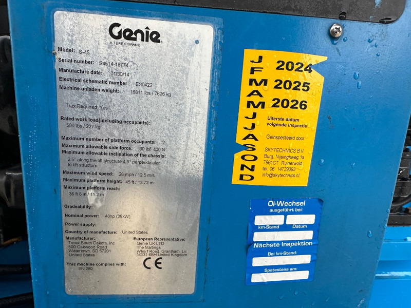 Genie S 45 Trax - Teleskopiskais pacēlājs: foto 5 Genie S 45 Trax - Teleskopiskais pacēlājs: foto 5
