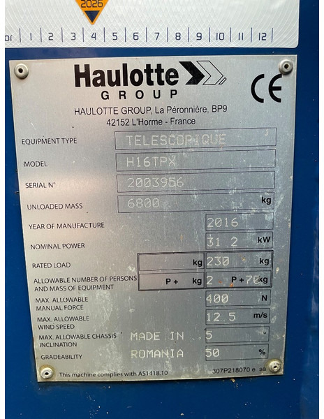 Haulotte H 16 TPX - Teleskopiskais pacēlājs: foto 3 Haulotte H 16 TPX - Teleskopiskais pacēlājs: foto 3