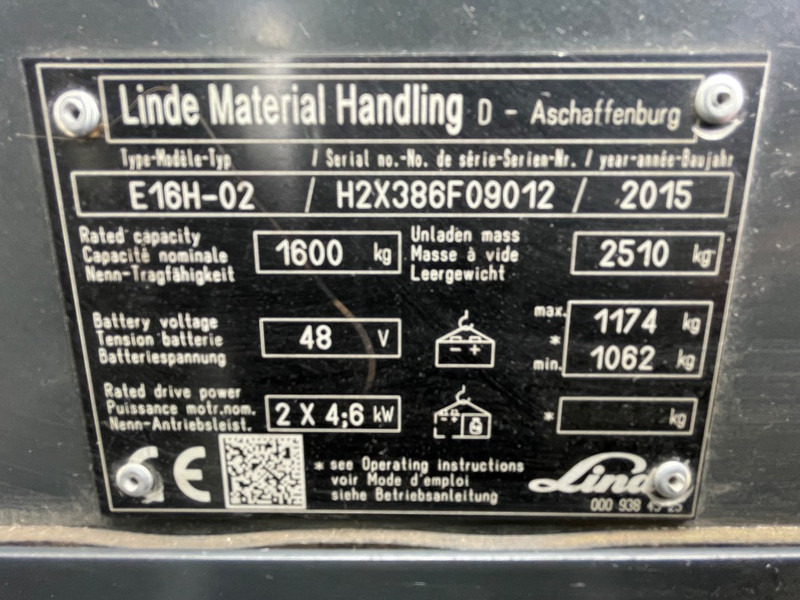 Linde E 16 H-02 - Elektroiekrāvējs: foto 3 Linde E 16 H-02 - Elektroiekrāvējs: foto 3