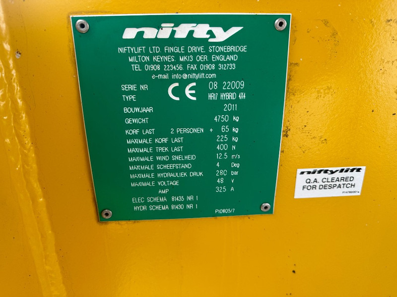 Niftylift HR 17 Hybride 4x4 - Izlices pacēlājs: foto 2 Niftylift HR 17 Hybride 4x4 - Izlices pacēlājs: foto 2