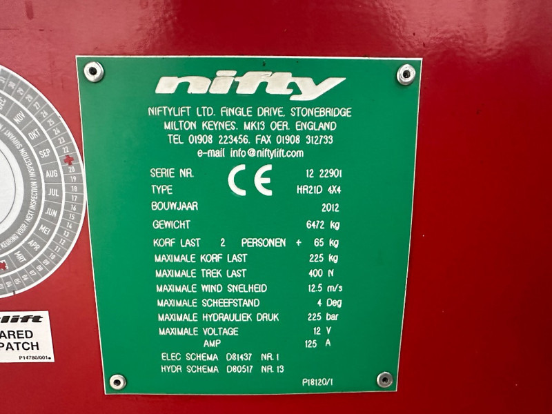 Izlices pacēlājs Niftylift HR 21 D 4x4: foto 19