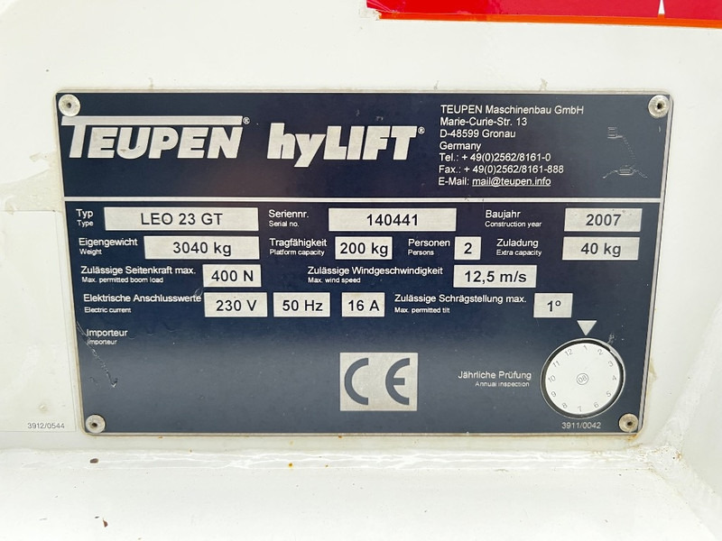 Teupen Leo 23 GT - Izlices pacēlājs, Zirnekļa pacēlājs: foto 5 Teupen Leo 23 GT - Izlices pacēlājs, Zirnekļa pacēlājs: foto 5