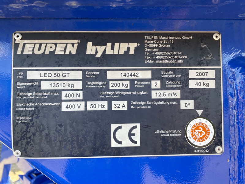 Teupen Leo 50 GT - Izlices pacēlājs, Zirnekļa pacēlājs: foto 3 Teupen Leo 50 GT - Izlices pacēlājs, Zirnekļa pacēlājs: foto 3