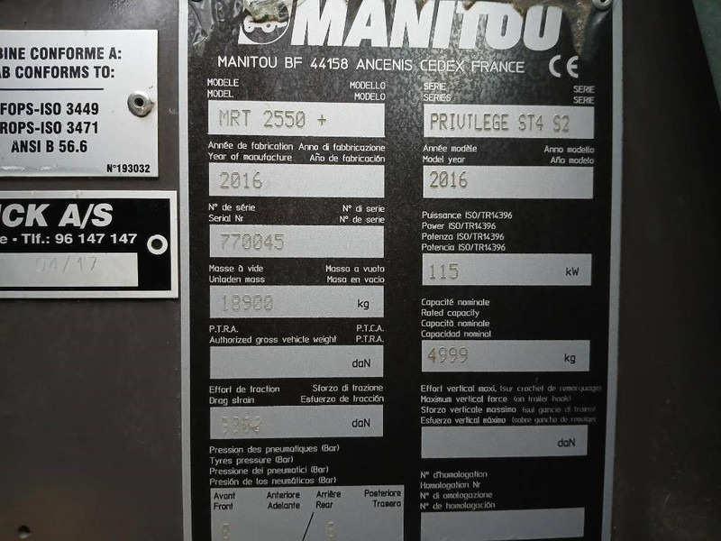 Teleskopiskais iekrāvējs Manitou MRT2550 Privilige +: foto 14
