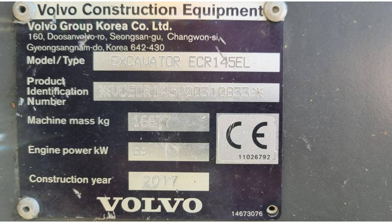 Kāpurķēžu ekskavators Volvo ECR145 EL, Bandgrävare: foto 11