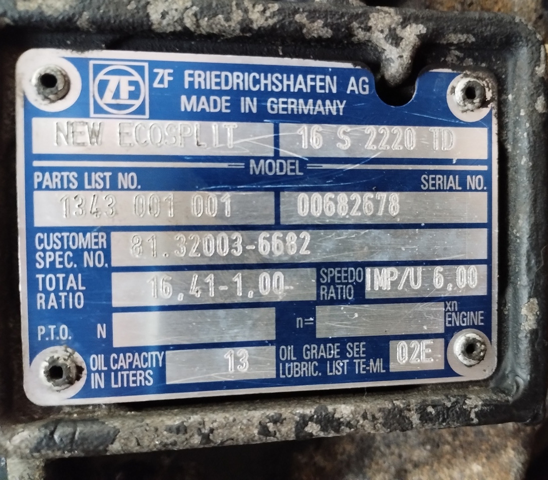 MAN SKRZYNIA BIEGÓW MAN TGA TGS ZF 16 S 2020 TD 16S2020 1.00 - Pārnesumkārba un rezerves daļas: foto 4 MAN SKRZYNIA BIEGÓW MAN TGA TGS ZF 16 S 2020 TD 16S2020 1.00 - Pārnesumkārba un rezerves daļas: foto 4