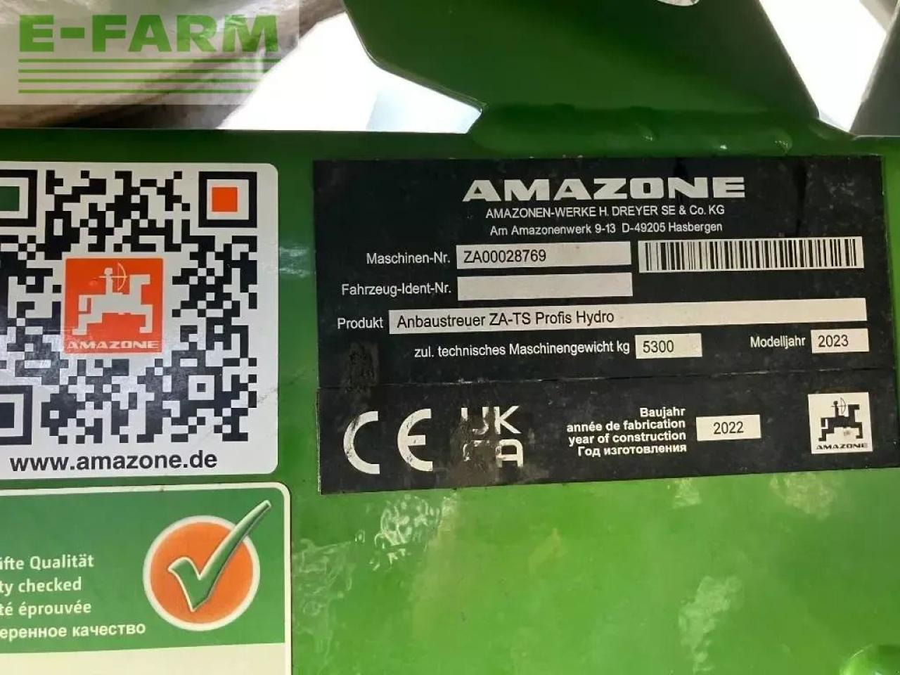 Amazone za-ts 4200 - Minerālmēslu izkliedētājs: foto 4 Amazone za-ts 4200 - Minerālmēslu izkliedētājs: foto 4