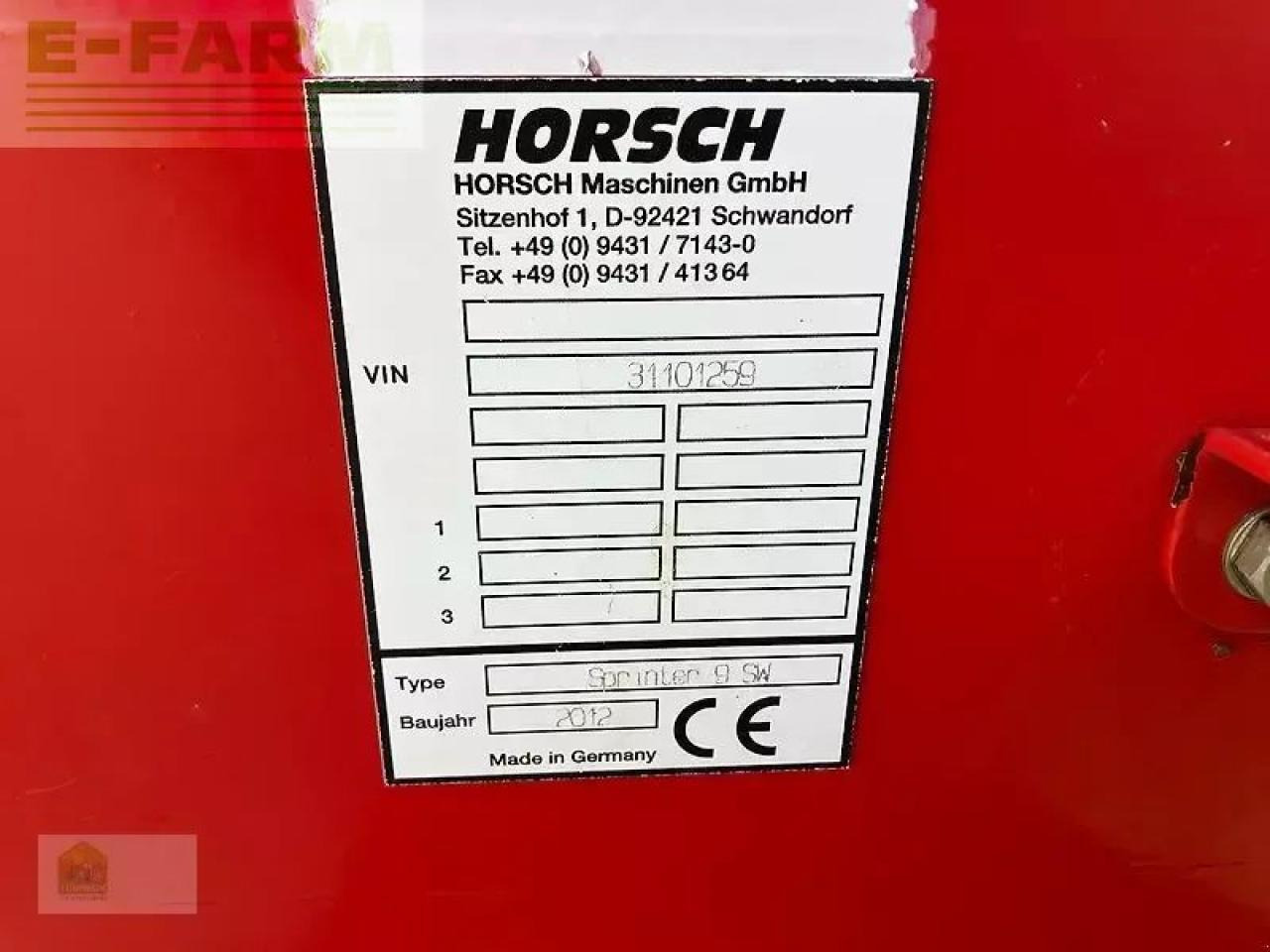 Horsch sprinter 9 sw - Kombinētā sējmašīna: foto 2 Horsch sprinter 9 sw - Kombinētā sējmašīna: foto 2