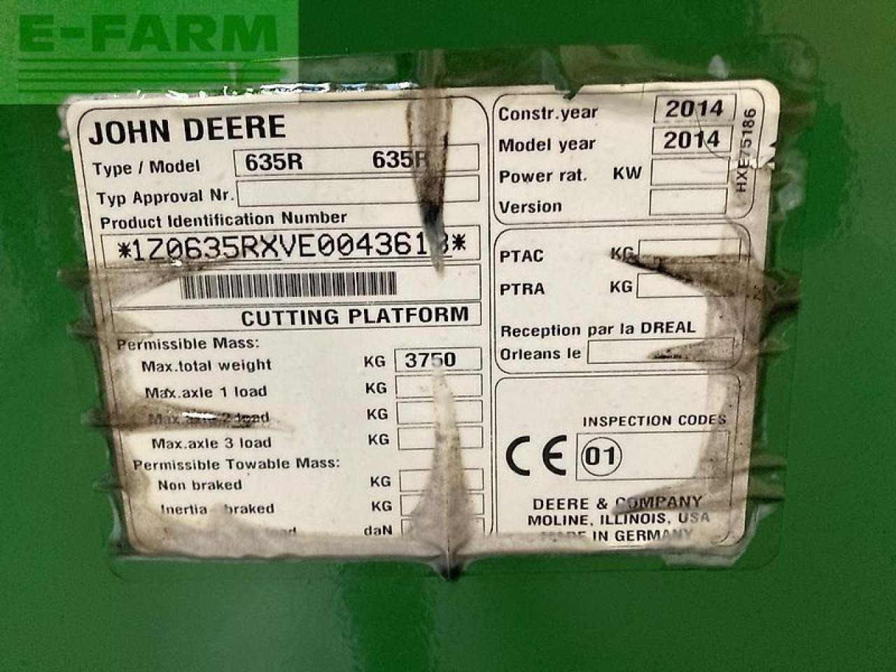 Lopbarības kombaina papildaprīkojums John Deere 635r: foto 9