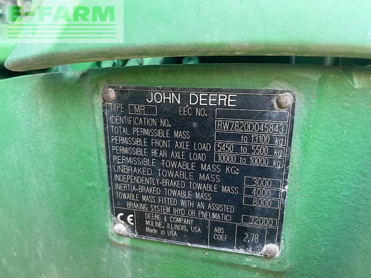 John Deere 7820 allrad traktor - Traktors: foto 2 John Deere 7820 allrad traktor - Traktors: foto 2