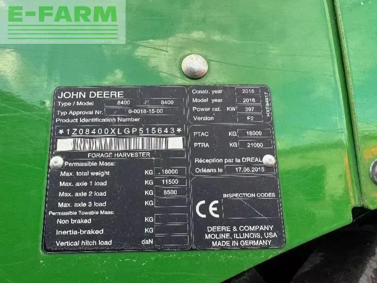 John Deere 8400 - Lopbarības kombains: foto 4 John Deere 8400 - Lopbarības kombains: foto 4