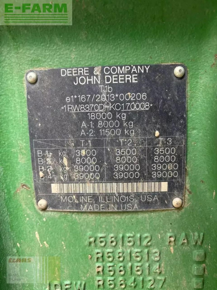 John Deere 8r 370 - Traktors: foto 3 John Deere 8r 370 - Traktors: foto 3