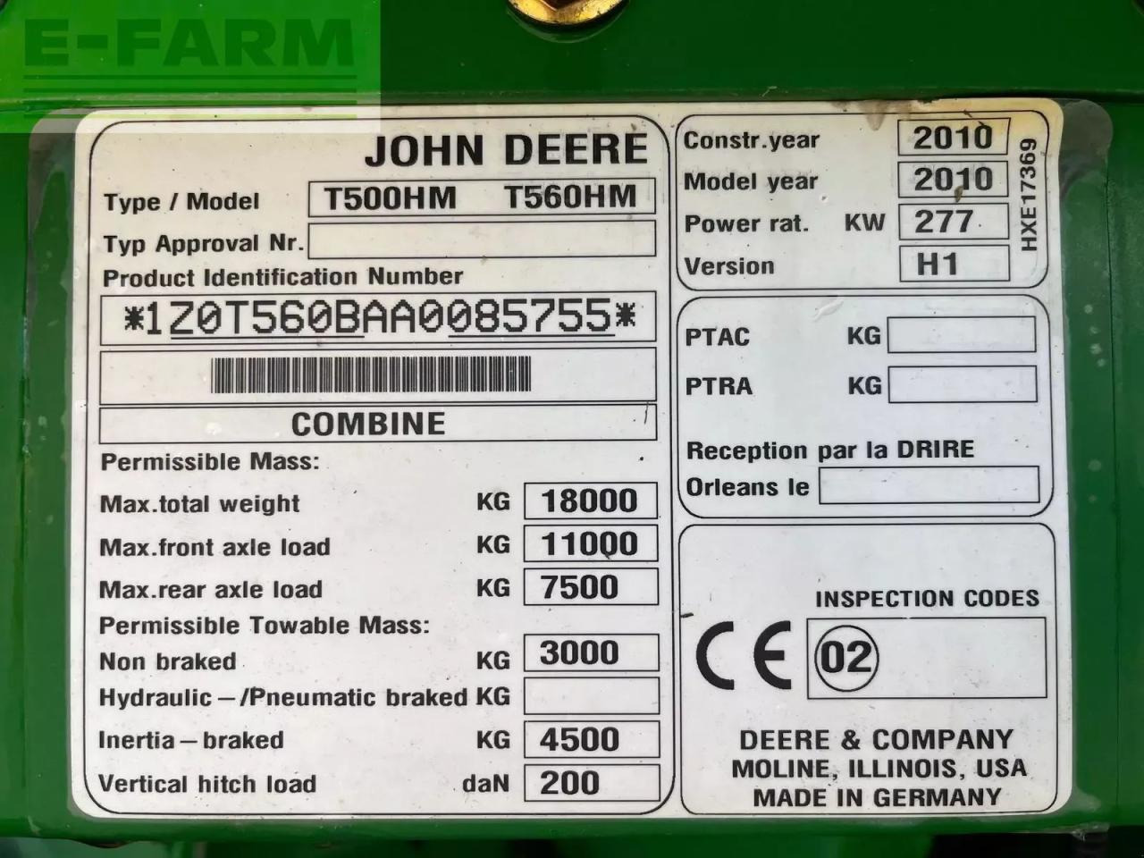 Labības kombains John Deere t560: foto 16