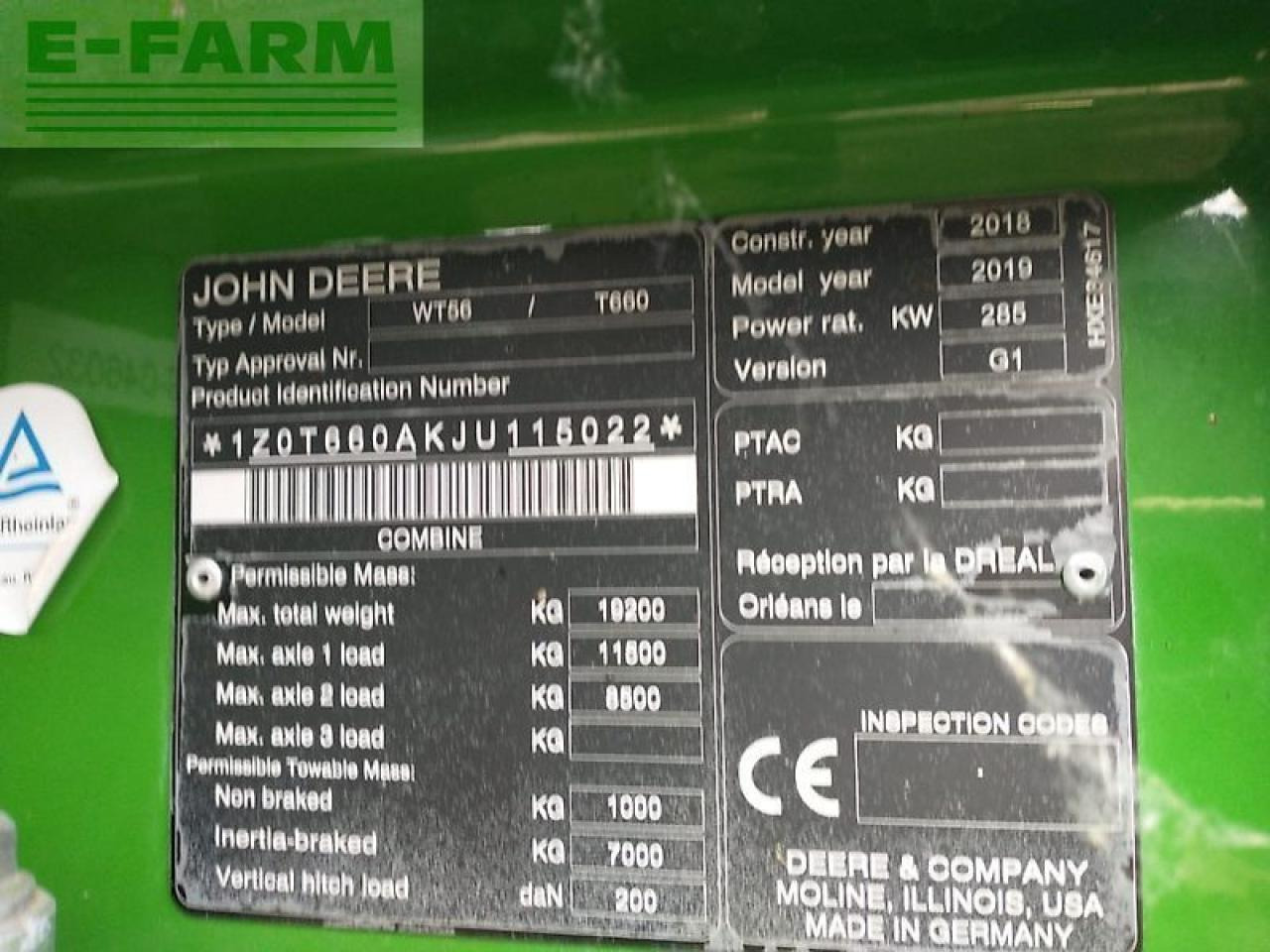 Labības kombains John Deere t660 my18 prod 20: foto 7