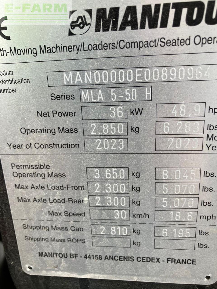 Mini iekrāvējs Manitou manitou mla 5-50: foto 13