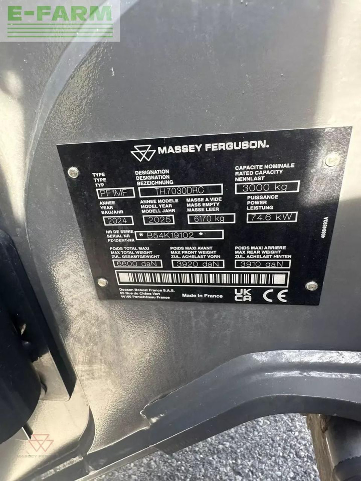 Massey Ferguson massey ferguson th.7030lp s5 - Teleskopiskais iekrāvējs: foto 2 Massey Ferguson massey ferguson th.7030lp s5 - Teleskopiskais iekrāvējs: foto 2