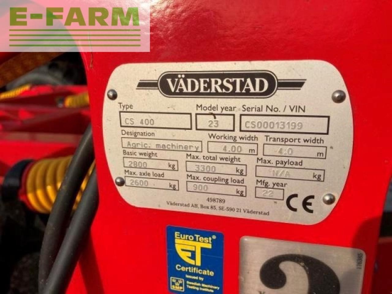 Väderstad cultus cs 400 - Kultivators: foto 5 Väderstad cultus cs 400 - Kultivators: foto 5