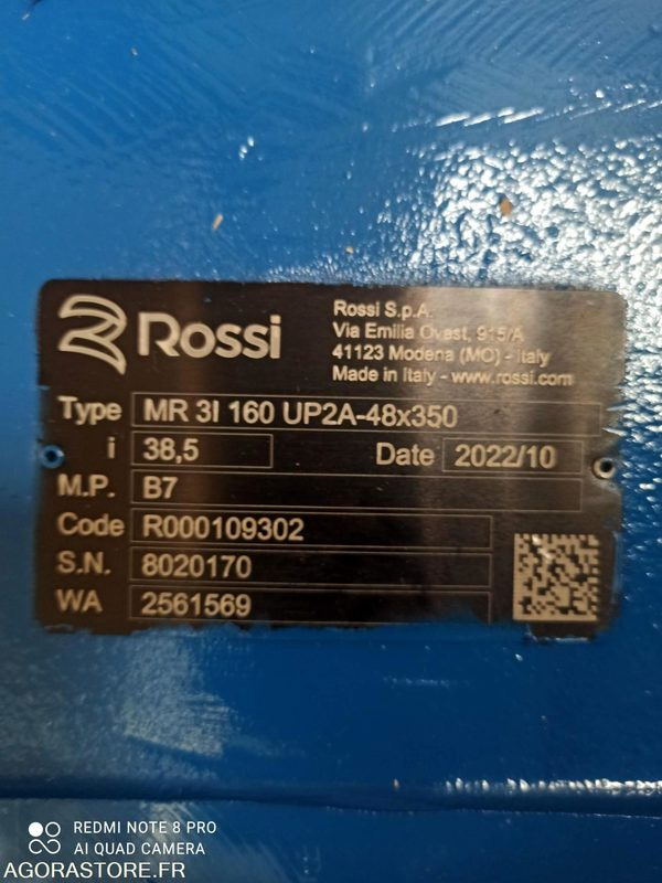 2 réducteurs ROSSI MR3I160UP2A NEUFS - Instrument/ Aprīkojums: foto 1 2 réducteurs ROSSI MR3I160UP2A NEUFS - Instrument/ Aprīkojums: foto 1