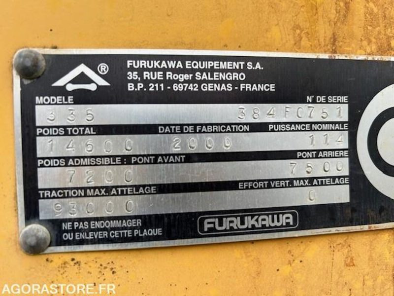 Iekrāvējs CHARGEUSE FURUKAWA 335 - 2000 - 5800 HEURES: foto 10
