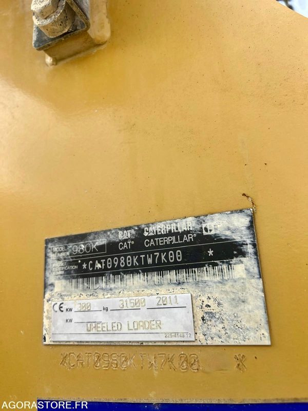 Chargeuse sur pneus CAT 980K de 2011 - 28 746 heures - Iekrāvējs: foto 4 Chargeuse sur pneus CAT 980K de 2011 - 28 746 heures - Iekrāvējs: foto 4