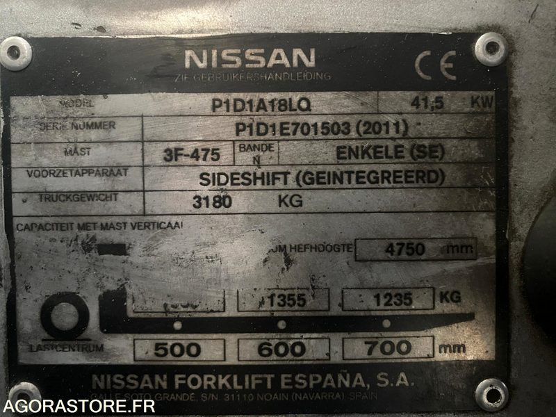 Gāzes iekrāvējs Chariot élévateur GAZ NISSAN 1.8T: foto 12