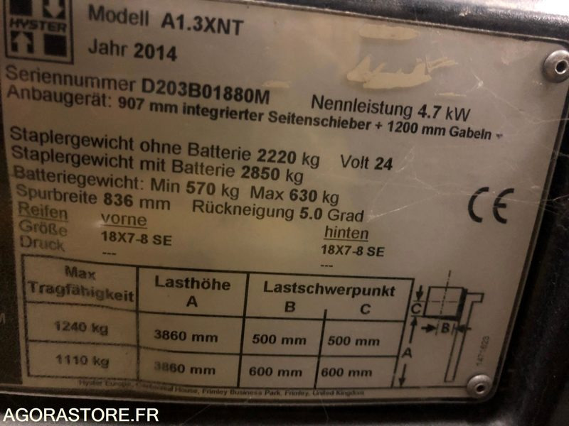 Chariot frontal 3 roues 2014 - Hyster A1.3 XNT - Elektroiekrāvējs: foto 5 Chariot frontal 3 roues 2014 - Hyster A1.3 XNT - Elektroiekrāvējs: foto 5