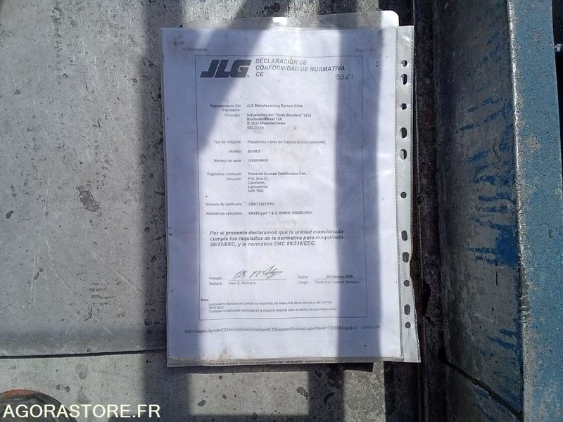 Nacelle electrique à ciseaux JLG 2030ES - Pacēlājs: foto 5 Nacelle electrique à ciseaux JLG 2030ES - Pacēlājs: foto 5