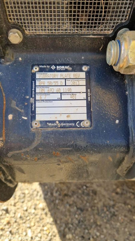 Plaque vibrante - Bomag 50/55 - Celtniecības maisītājs: foto 3 Plaque vibrante - Bomag 50/55 - Celtniecības maisītājs: foto 3