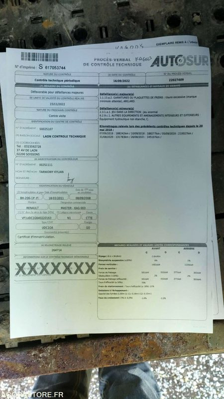 Kravas mikroautobuss RENAULT MASTER - 2008 - 282485 KM: foto 14