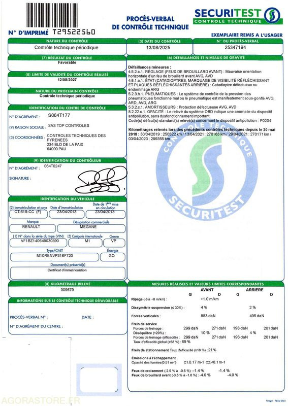 Vieglā automašīna RENAULT MEGANE 309707kms - 2013: foto 16 Vieglā automašīna RENAULT MEGANE 309707kms - 2013: foto 16