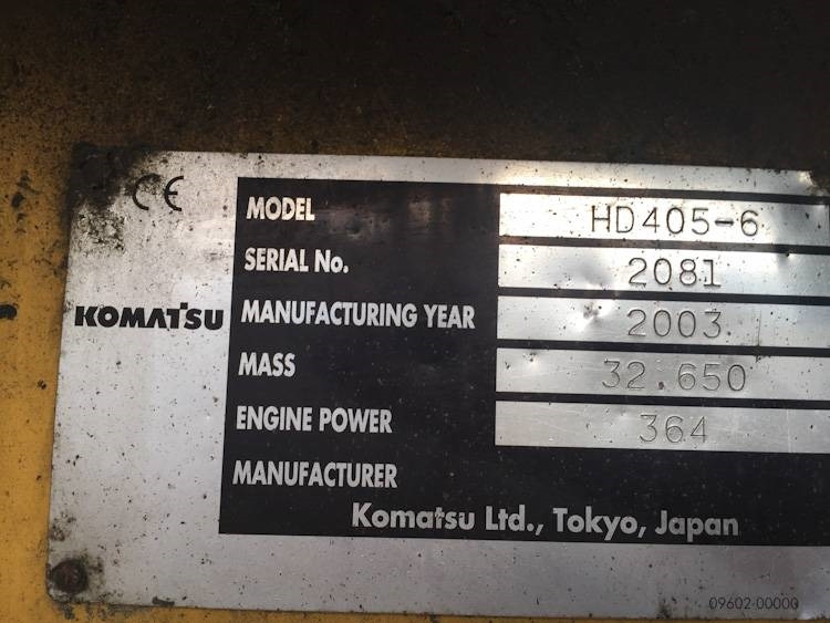 Komatsu HD405-6 - Karjeru pašizgāzējs: foto 5 Komatsu HD405-6 - Karjeru pašizgāzējs: foto 5