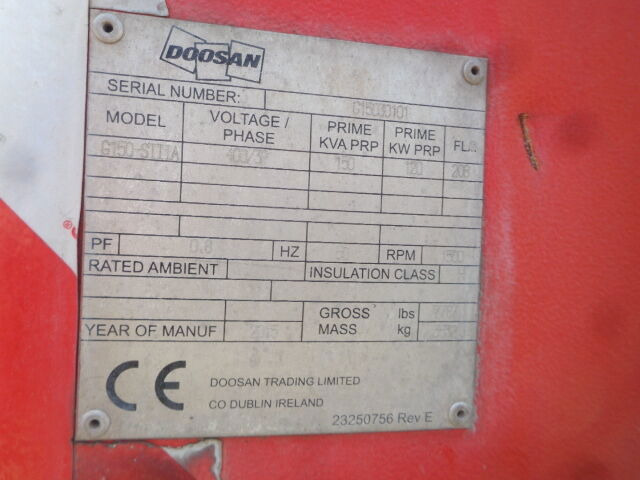 Doosan G150 - Elektroģenerators: foto 3 Doosan G150 - Elektroģenerators: foto 3