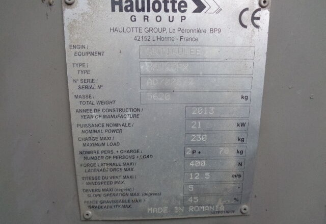 Haulotte HA120 - Izlices pacēlājs: foto 3 Haulotte HA120 - Izlices pacēlājs: foto 3