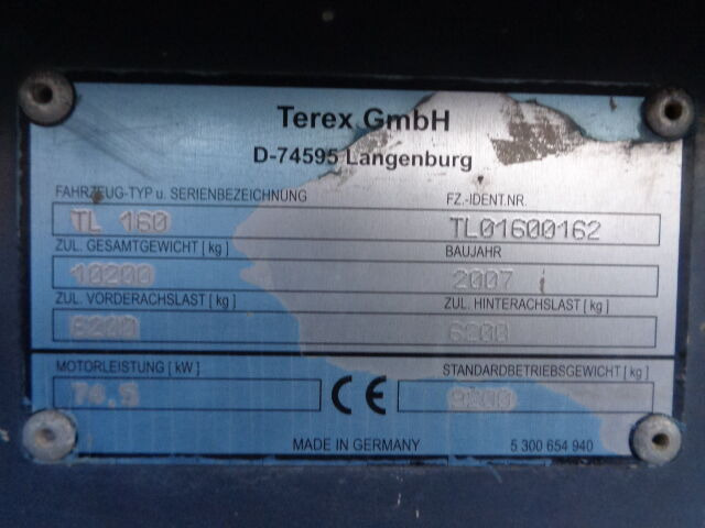 Riteņu iekrāvējs Terex TL160: foto 17