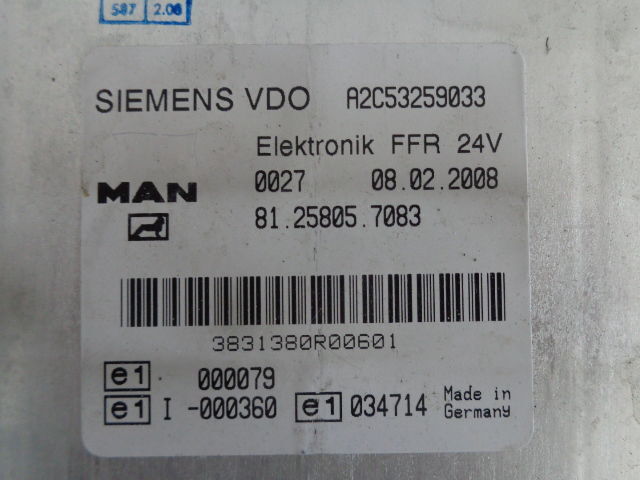 MAN FFR (WORLDWIDE DELIVERY) - Elektroniskais vadības bloks (ECU) - Kravas automašīna: foto 2 MAN FFR (WORLDWIDE DELIVERY) - Elektroniskais vadības bloks (ECU) - Kravas automašīna: foto 2