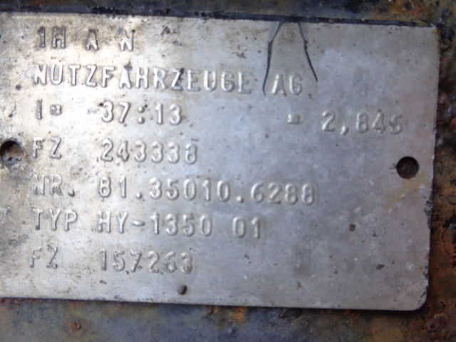 MAN HY - 1350 all ratios 2.85 ; 3.08 ; 2.71 ; 3.7 . 81350106134, 813 - Diferenciālis - Kravas automašīna: foto 5 MAN HY - 1350 all ratios 2.85 ; 3.08 ; 2.71 ; 3.7 . 81350106134, 813 - Diferenciālis - Kravas automašīna: foto 5