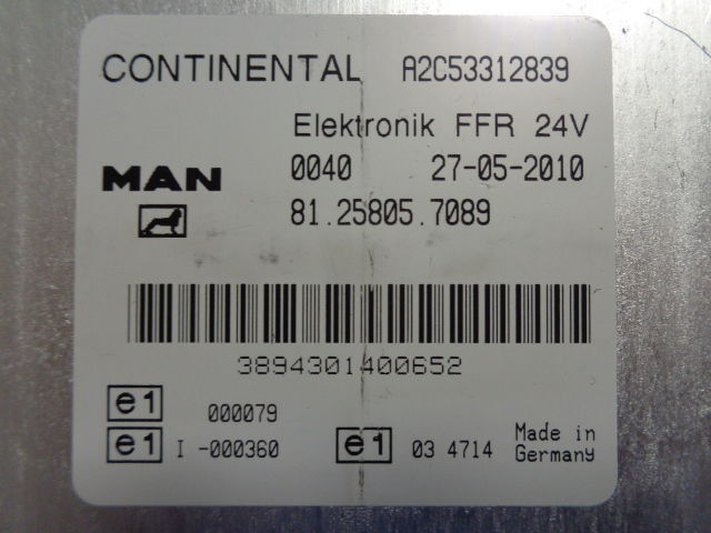 MAN elektronik FFR control unit - Elektroniskais vadības bloks (ECU) - Kravas automašīna: foto 2 MAN elektronik FFR control unit - Elektroniskais vadības bloks (ECU) - Kravas automašīna: foto 2