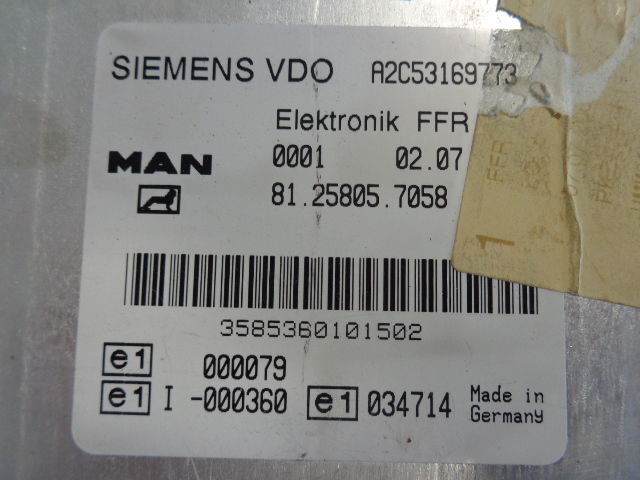 MAN elektronik FFR control unit (WORLDWIDE DELIVERY) - Elektroniskais vadības bloks (ECU) - Kravas automašīna: foto 2 MAN elektronik FFR control unit (WORLDWIDE DELIVERY) - Elektroniskais vadības bloks (ECU) - Kravas automašīna: foto 2