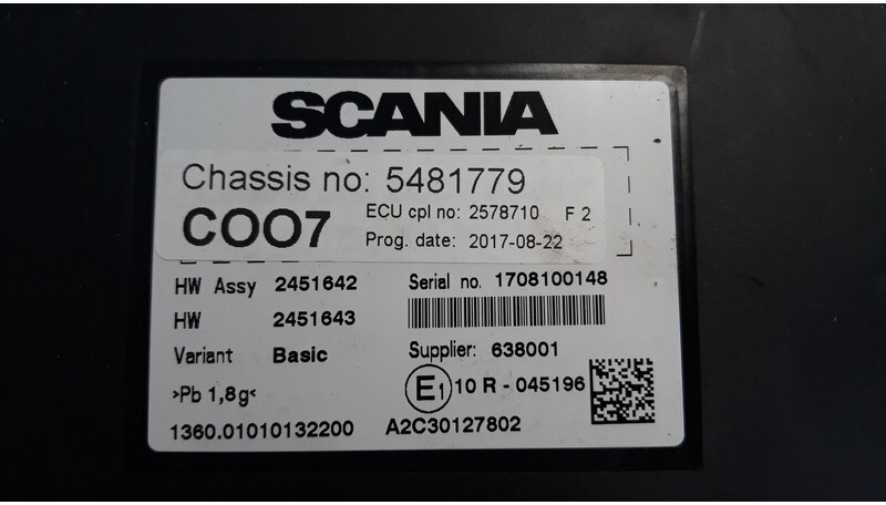 Scania R - Elektroniskais vadības bloks (ECU) - Kravas automašīna: foto 4 Scania R - Elektroniskais vadības bloks (ECU) - Kravas automašīna: foto 4