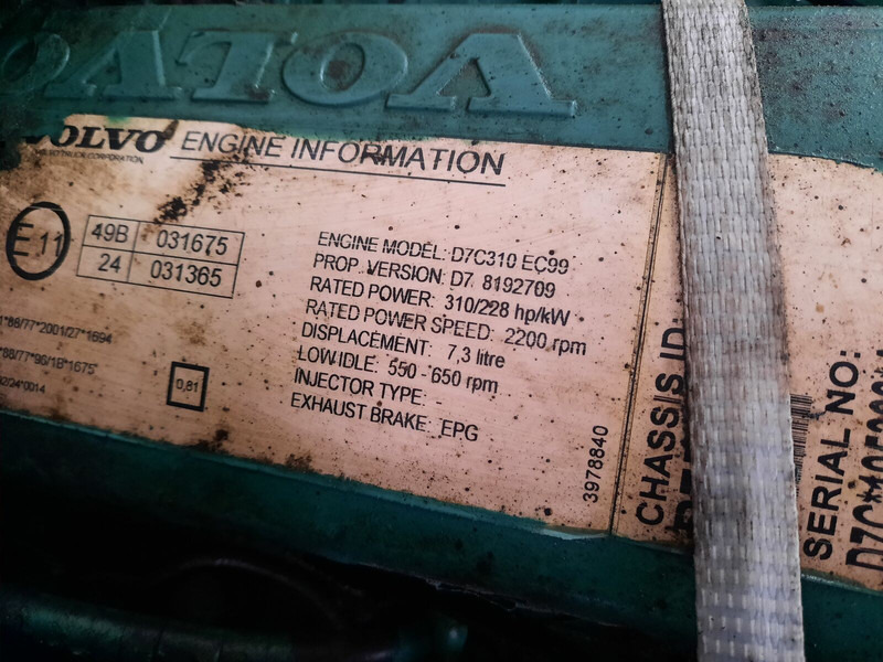 Volvo D7C-310 EC99 - Dzinējs: foto 5 Volvo D7C-310 EC99 - Dzinējs: foto 5