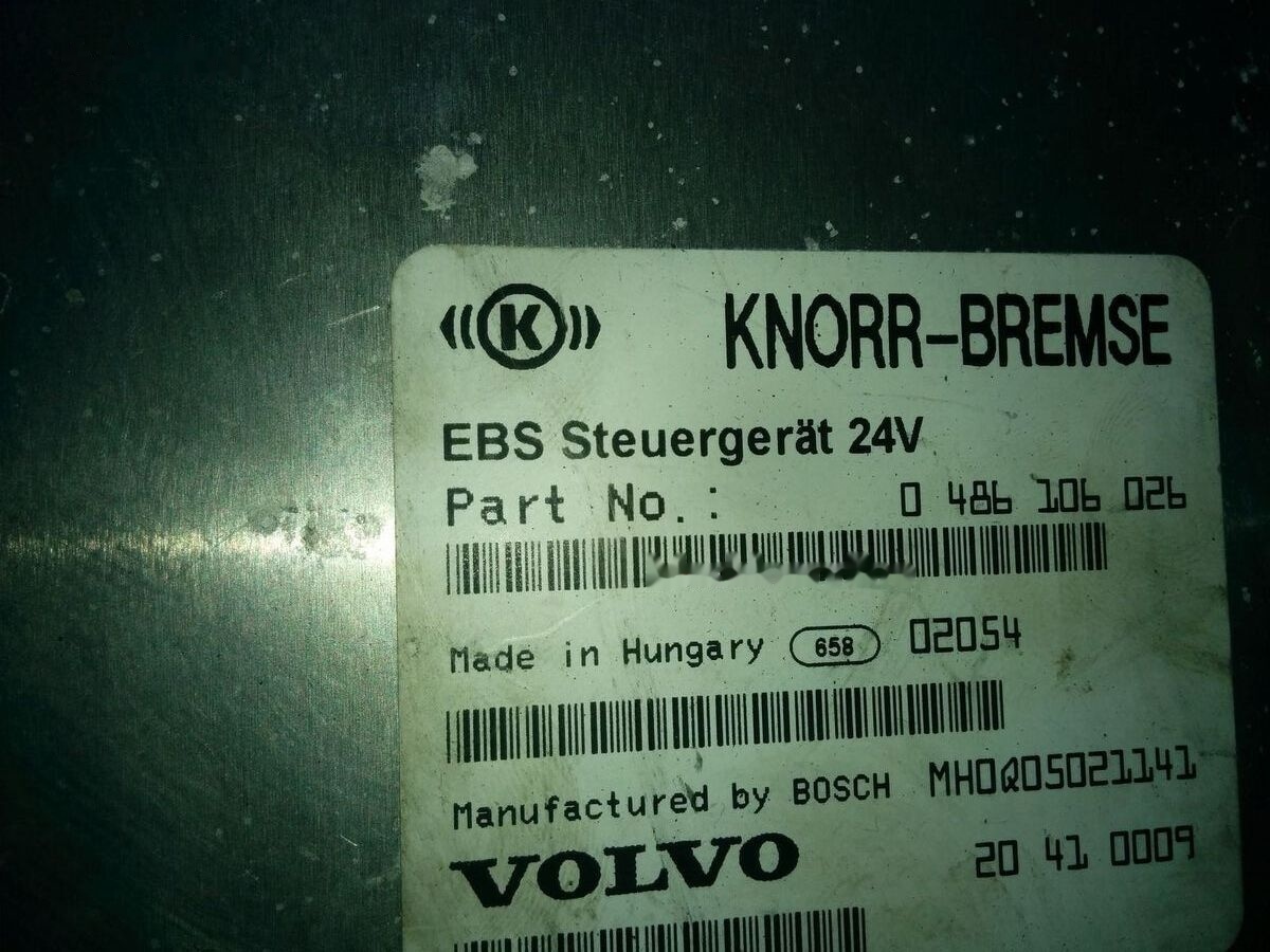 Volvo KNOR-BREMSE EBS 0486106063, 0486106028.\\\\ 0486106050 .\\ 063\\ Volvo Scania - Elektroniskais vadības bloks (ECU) - Autobuss: foto 3 Volvo KNOR-BREMSE EBS 0486106063, 0486106028.\\\\ 0486106050 .\\ 063\\ Volvo Scania - Elektroniskais vadības bloks (ECU) - Autobuss: foto 3