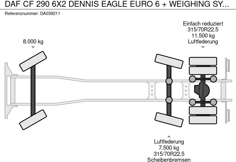 Atkritumu vedējs DAF CF 290 6X2 DENNIS EAGLE EURO 6 + WEIGHING SYSTEM: foto 15 Atkritumu vedējs DAF CF 290 6X2 DENNIS EAGLE EURO 6 + WEIGHING SYSTEM: foto 15