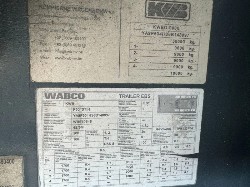 Kwb 2 LIFT + 2 STUURASSEN KENNIS 14000-2 R HYDRAULISCHE - Bortu puspiekabe/ Platforma: foto 4 Kwb 2 LIFT + 2 STUURASSEN KENNIS 14000-2 R HYDRAULISCHE - Bortu puspiekabe/ Platforma: foto 4