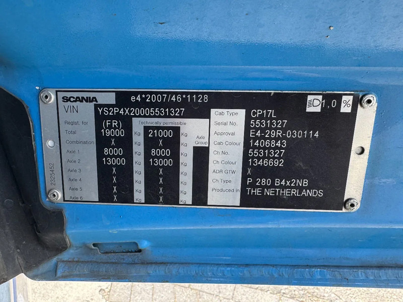 Kravas auto ar manipulatoru Scania P280 4X2 EURO 6 PALFINGER PK12002 + REMOTE CONTROL: foto 15