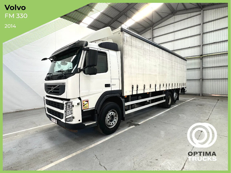 Kravas automašīna ar tentu Volvo FM 330 / Essieu relevable et directionnel / Steerable lift axle / Lift as en stuuras: foto 1