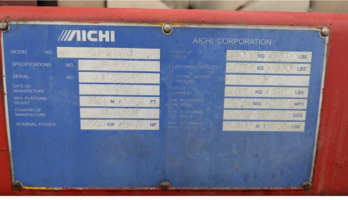 Aichi SP 21 AJ - Pacēlājs: foto 5 Aichi SP 21 AJ - Pacēlājs: foto 5