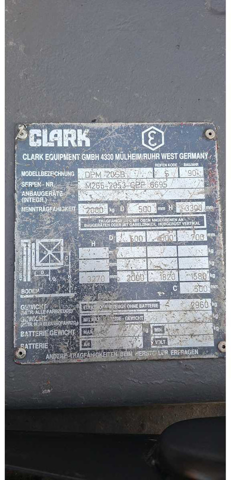 Autokrāvējs CLARK - DPM 20 SB - 1990 - FORKLIFT: foto 6 Autokrāvējs CLARK - DPM 20 SB - 1990 - FORKLIFT: foto 6